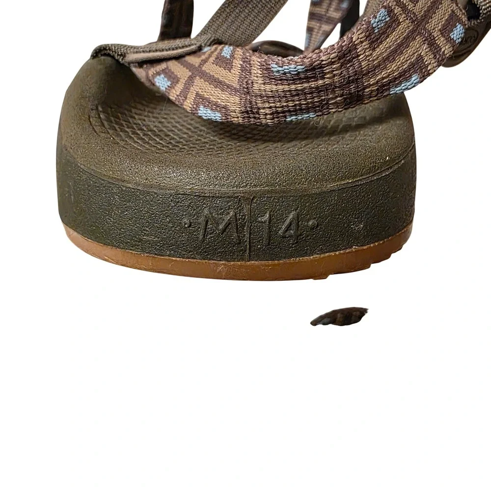Chaco‎ Z2 Classic Mens Sandals Size 14 Brown Blue Geometric Straps Toe Loop